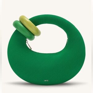 JW Pei Abacus Top Handle Bag Green Statement Ring Handle Vegan